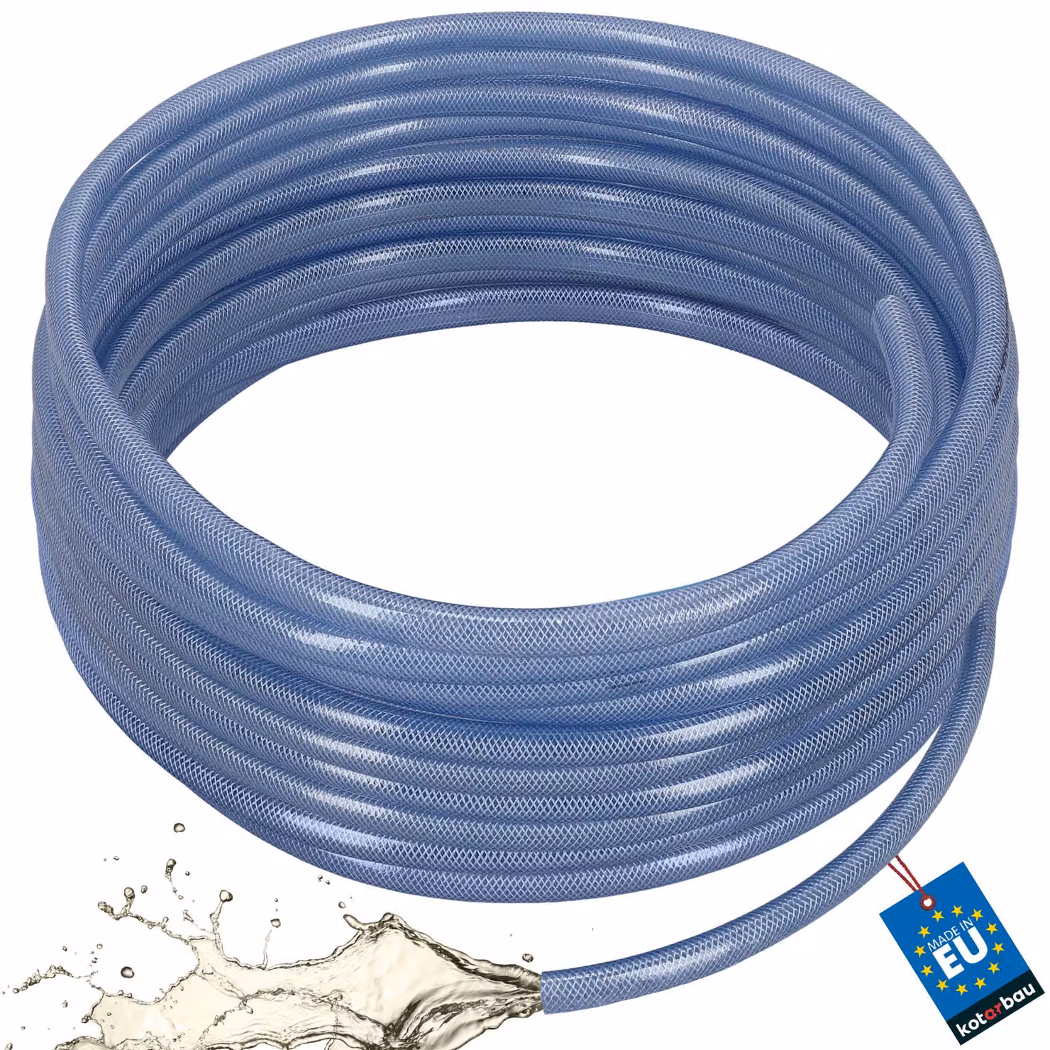 KOTARBAU® Tubo Aria Compressa ø 14 mm / 3 mm Tubo Acqua 50 m Tubo Trasparente Flessibile PVC Blu