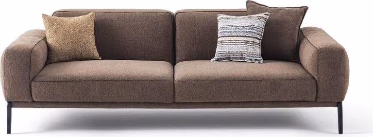 Dreisitzer Sofa 3 Sitzer Couch Braun Stoffsofa Stoff Modern Polstersofa