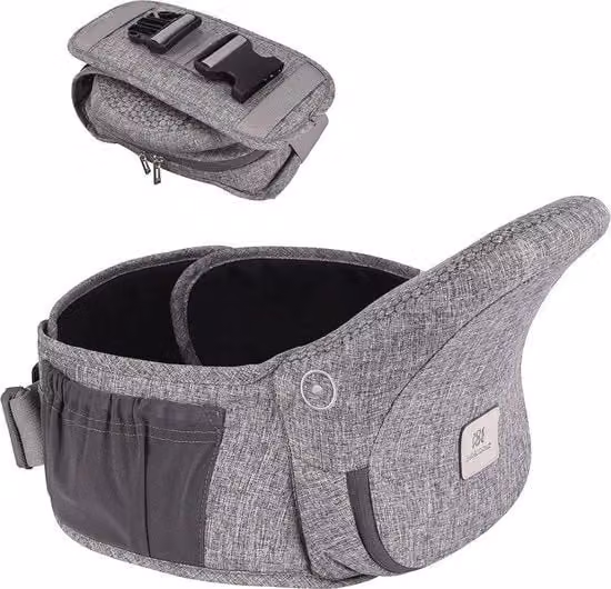Marsupio 3-in-1 leggero per bambini da 0 a 36 mesi con supporto ergonomico e cintura regolabile, Grigio