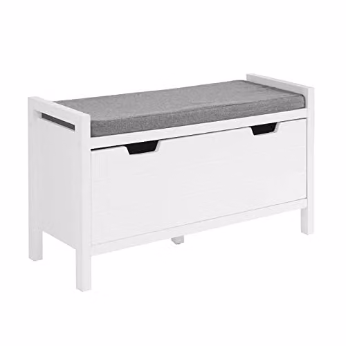 SoBuy Panca scarpiera con cuscino 91x30x50cm per ingresso