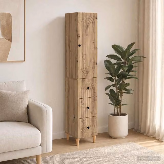 Set di 2 armadi moderni vidaXL in legno marrone per giardino e soggiorno