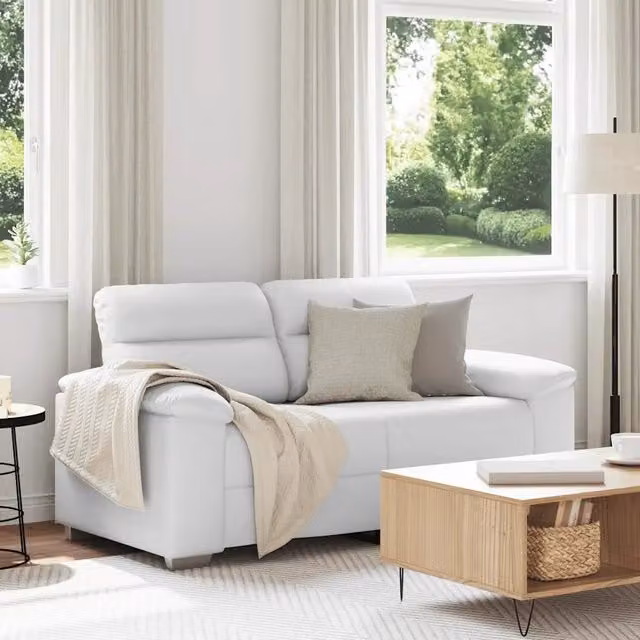 Divano a 2 posti Bianco in Similpelle 160x81x84 cm 4105338
