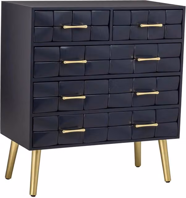 Cassettiera in legno nero 72.5x35x79h cm