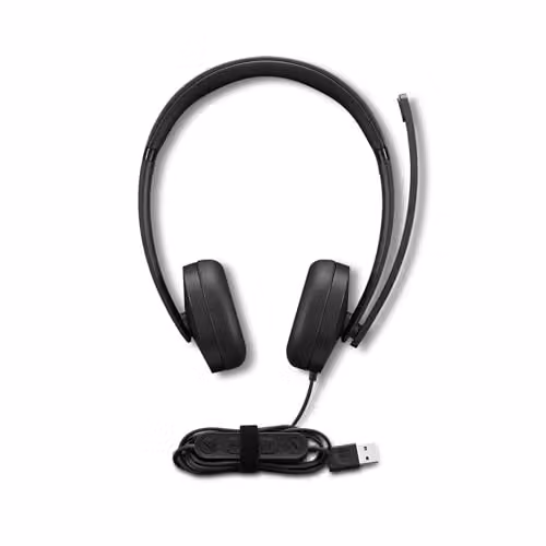 Lenovo USB-A Wired Stereo Headset Gen 2 - Cuffie con Microfono, plug and play cavo USB-A con controlli mute/volume, leggere, ottimali per Lavoro e Studio, Compatibili con PC, Laptop, Windows, macOS