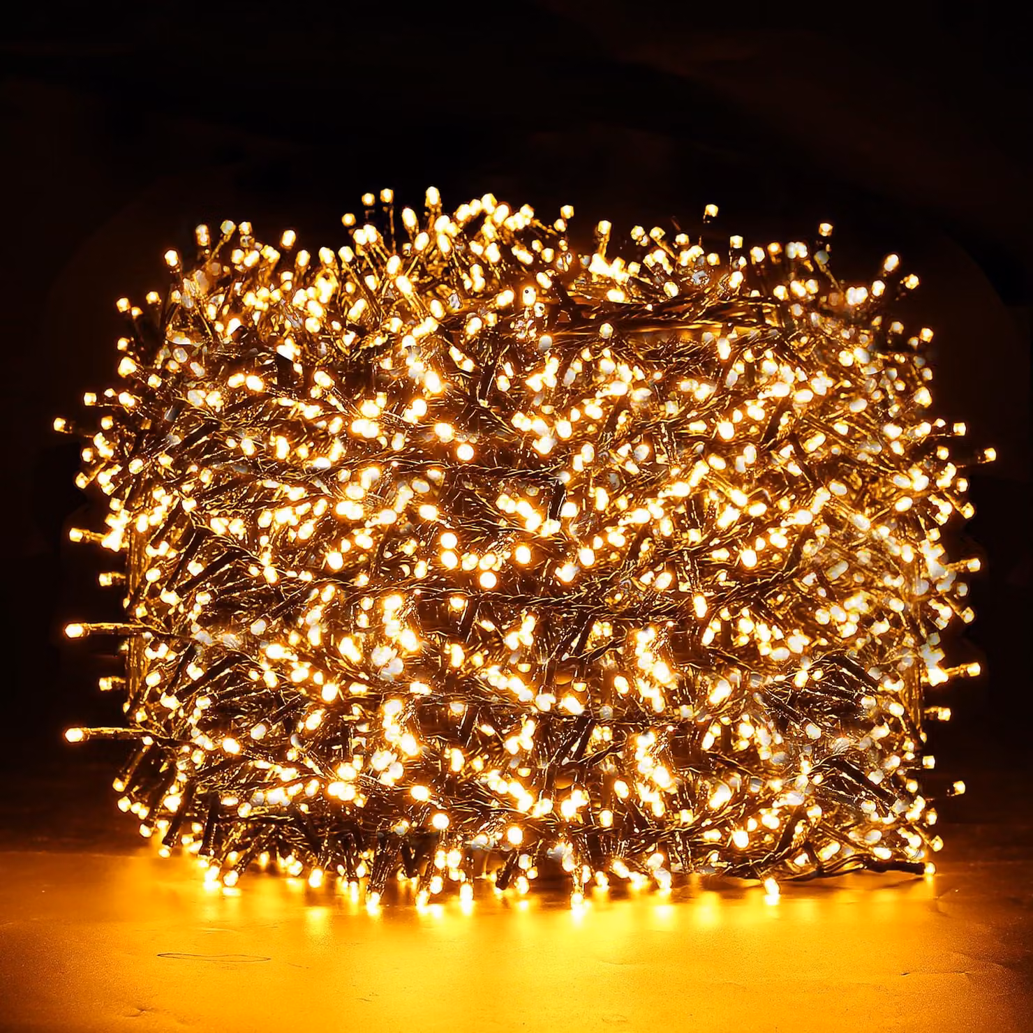 Catena luminosa natalizia, 25 metri, 1000 LED, grado di protezione IP44, luce bianco caldo, 8 modalità