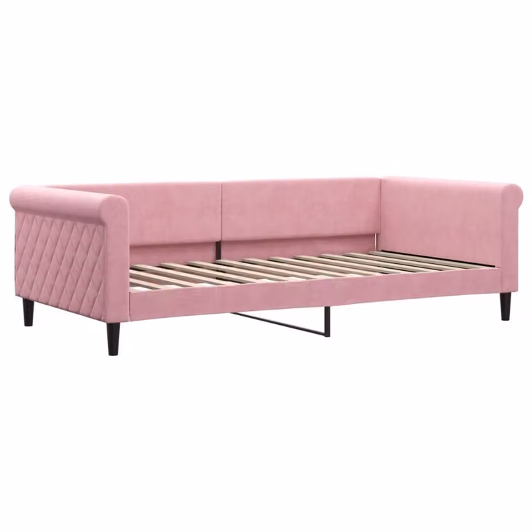Letto da Giorno Rosa 100x200 cm in Velluto