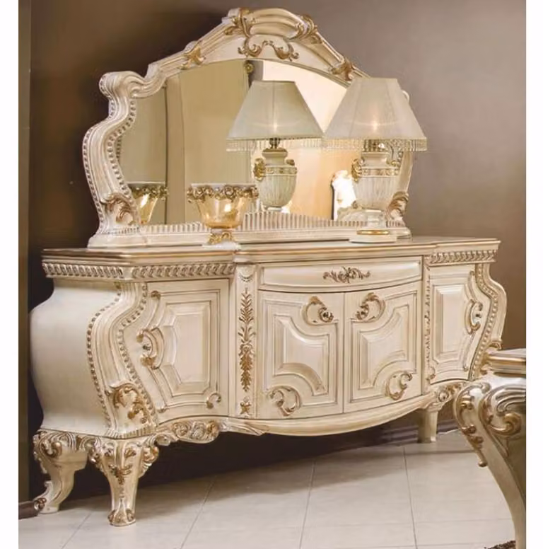 Casa Padrino credenza barocca con specchio crema/oro - Mobili in stile barocco