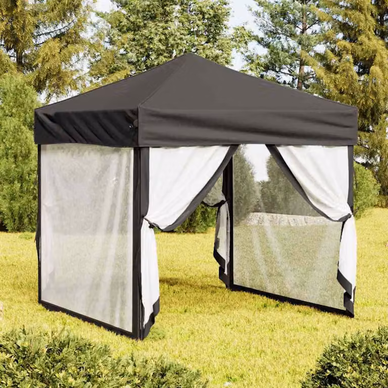 vidaXL Tenda per Feste Pieghevole con Pareti Laterali Antracite