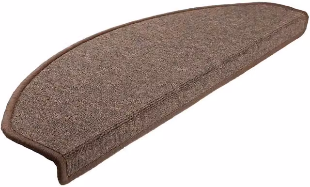 Set di 20 tappetini per scale semicircolari DESIGN IN, colore marrone, antiscivolo e fonoassorbenti, L: 65 cm, P: 24 cm, H: 3,5 cm