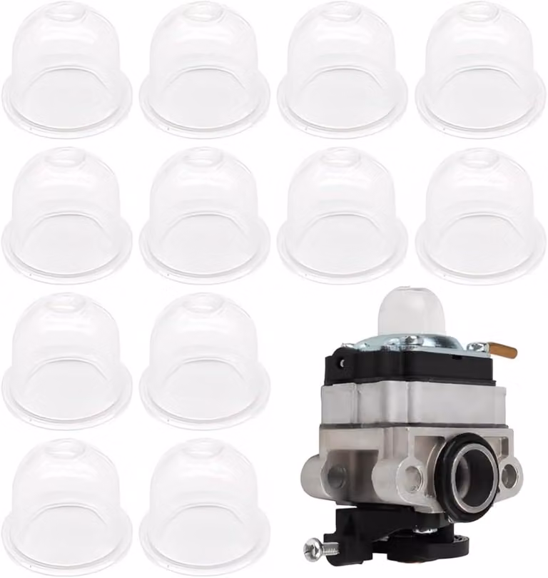 Set di 12 carburatori, diametro 19 mm, con guarnizioni trasparenti, per tagliaerba, tosaerba, motosega