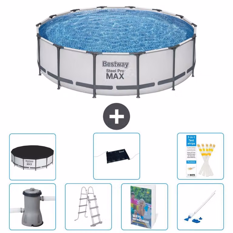 Bestway Steel Pro MAX, piscina in acciaio, forma rotonda - 427x122 cm - 6 pezzi, modello S600