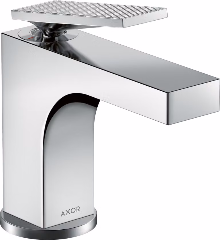 AXOR Citterio Einhebel-Waschtischarmatur 90 mit Rautenschliff mit Zugstangen-Ablaufgarnitur hansgrohe