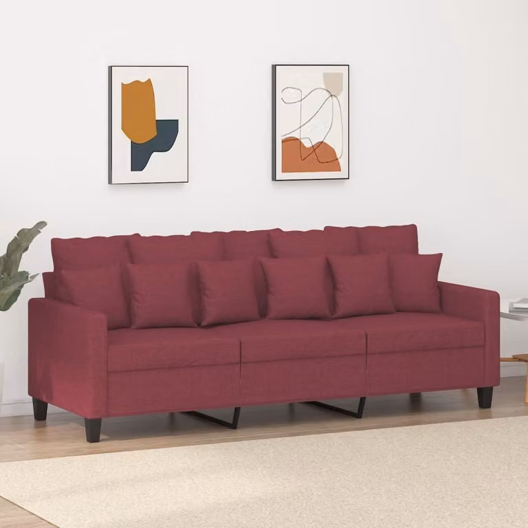 Maison Exclusive - Divano a tre posti bordeaux 180 cm in tessuto