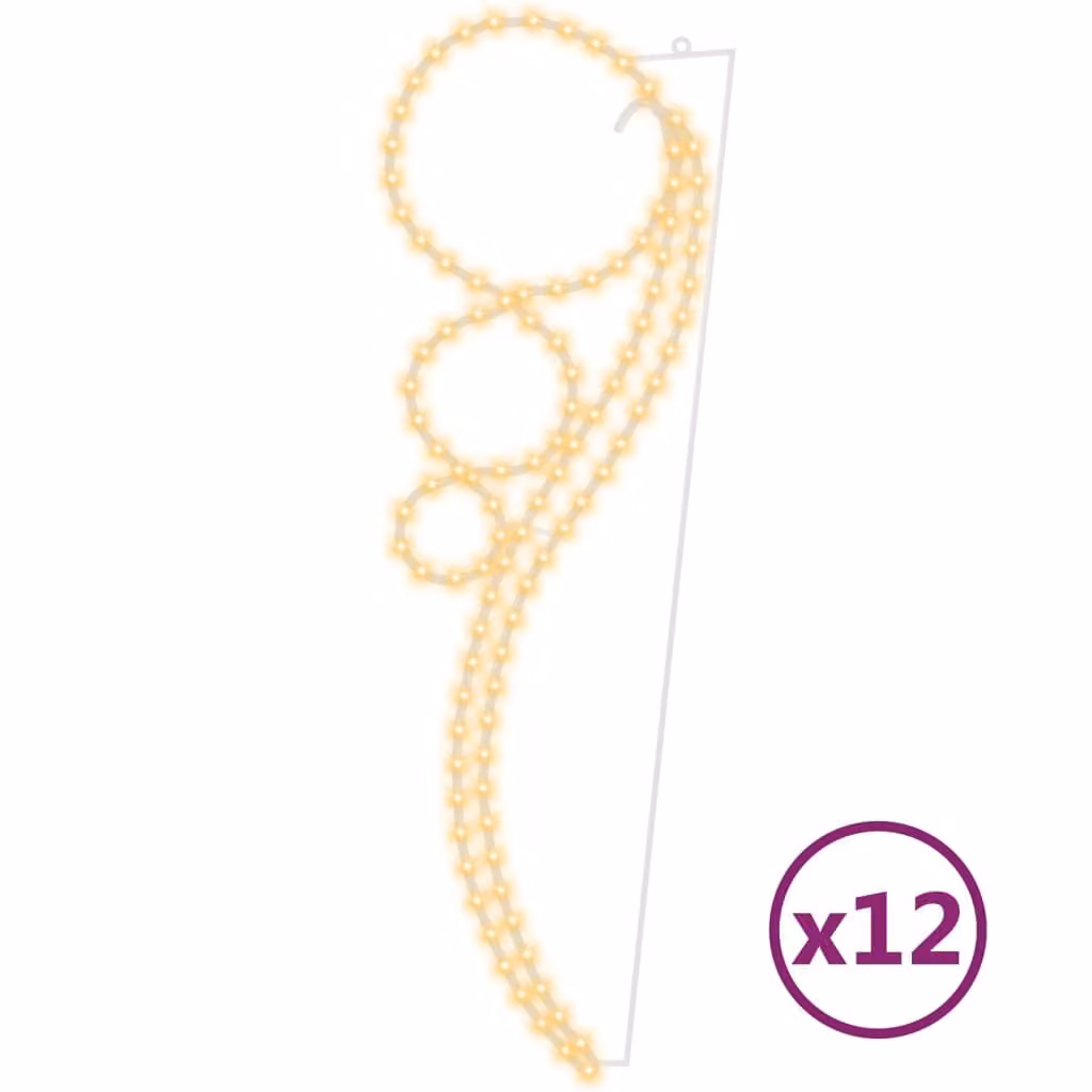 vidaXL Luci di fata 12 pz. Sferiche bianco caldo 111,5x35x4,5 cm