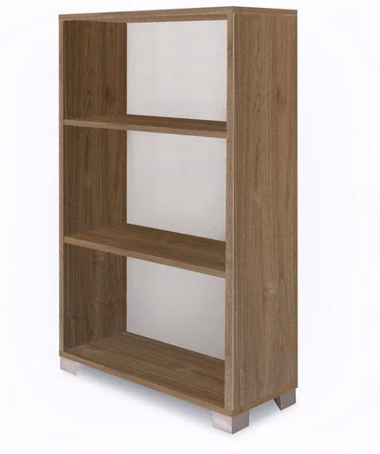 Libreria a giorno Giordanoshop con 3 ripiani regolabili in Noce Stelvio, L: 70 cm, P: 29 cm, H: 118 cm