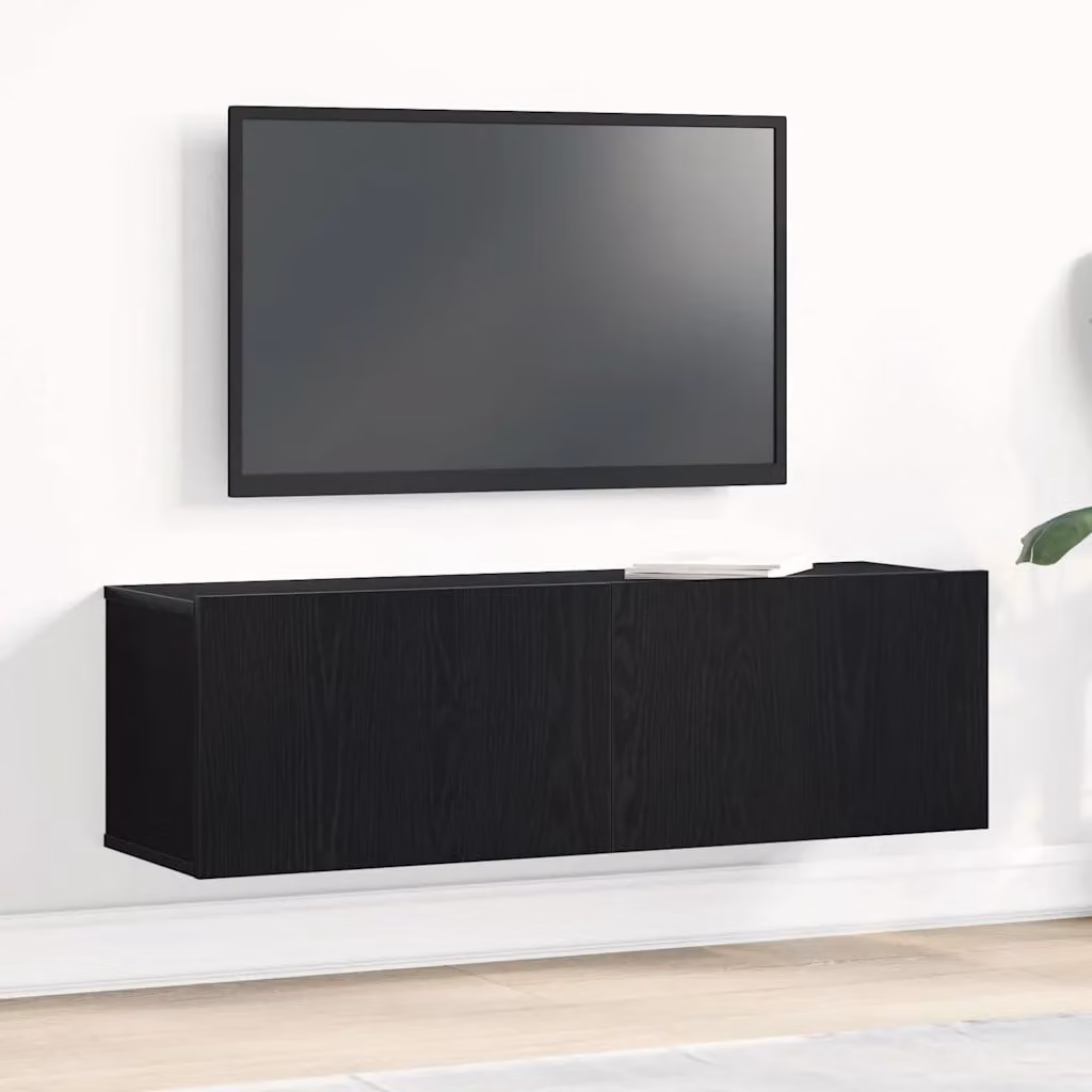 Mobile TV vidaXL moderno in legno ingegnerizzato nero L 100 x P 30 x H 30 cm