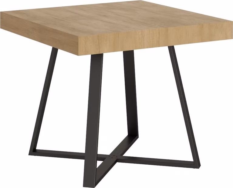 ITYHOME - Tavolo allungabile 90/194x90 cm Abbraccio quercia natura gambe antracite