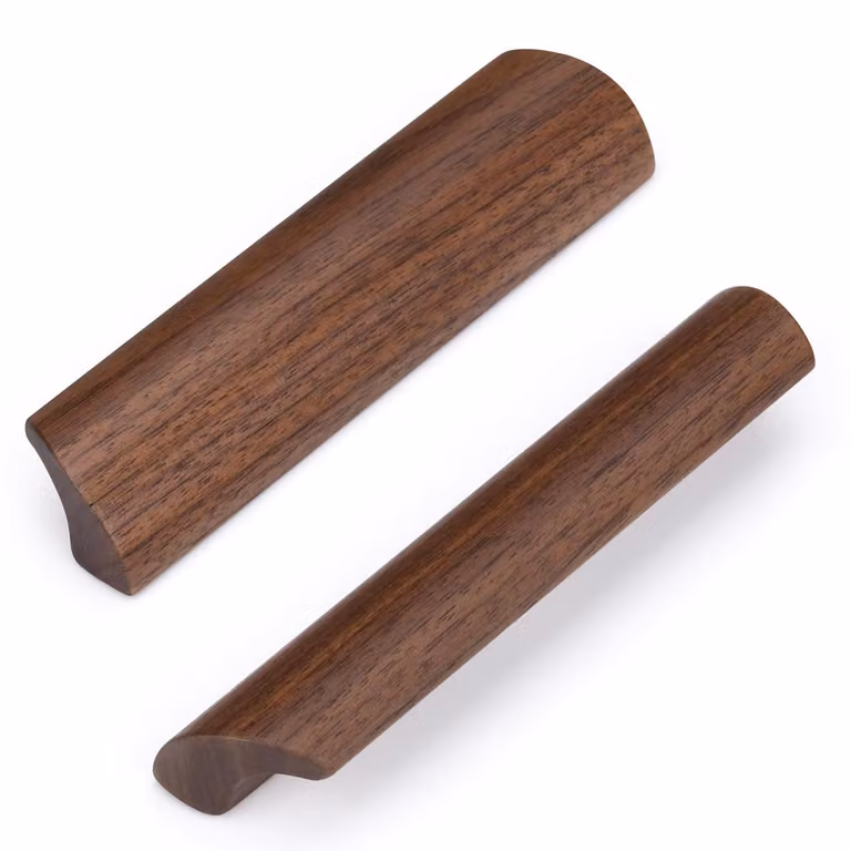 Maniglie in legno per cassetti da cucina, distanza tra i fori di 96 mm, finitura nero noce