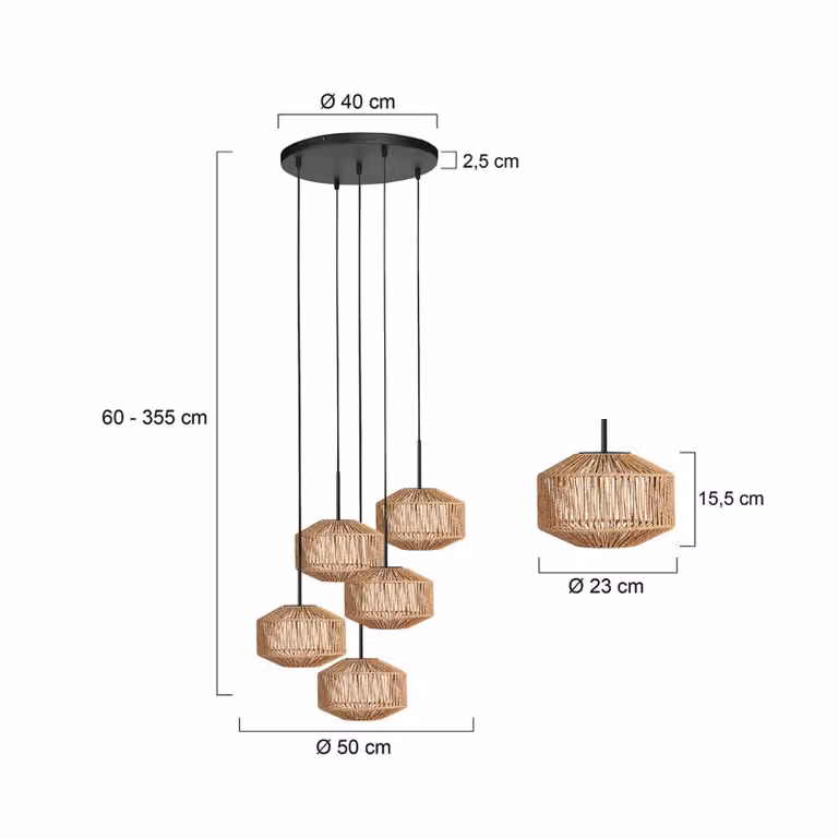 Anne Light Lampada a sospensione Ropex, dimmerabile, Nero, Soggiorno / Sala da pranzo, Metallo, Lampada a sospensione