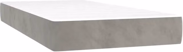 Materasso Ibrido a Molle Insacchettate in Velluto Grigio e Bianco L: 80 cm, P: 210 cm, H: 20 cm
