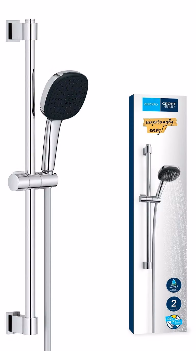 Set doccia Vitalio 110, 60 cm, cromato, a risparmio idrico, con 2 tipi di getto