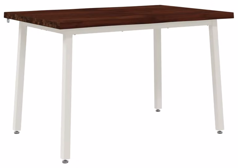 90 x 55 x 75 cm. Realizzato in legno massello di acacia, colore marrone scuro e bianco
