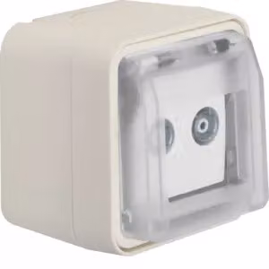 Berker 12033512 Presa per antenna a 2 fori con coperchio ribaltabile AP, presa singola bianco polo opaco Berker W.