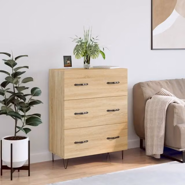 Credenza Buffet Armadio da Cucina Design Mania in Legno Rovere, L: 69,5 cm, P: 34 cm, H: 90 cm