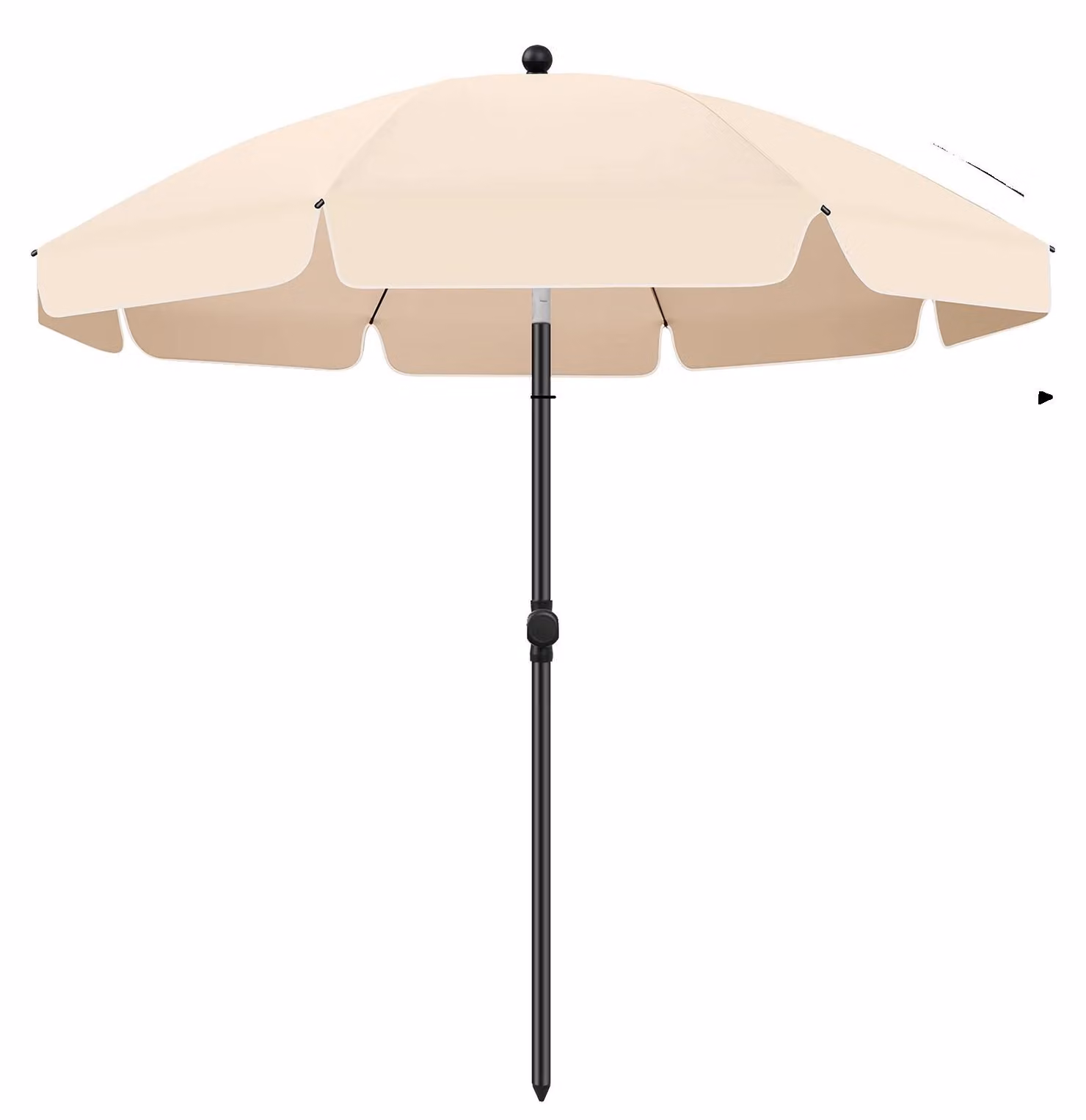 Ombrellone da spiaggia, protezione UV, inclinazione regolabile, forma rotonda, colore beige