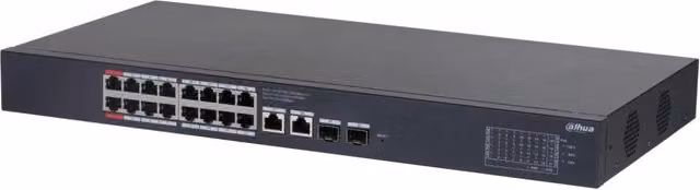 Switch Gigabit Desktop Dahua CS4220-16GT-135 Cloud Managed con 16 porte PoE e 4 porte uplink, Nero