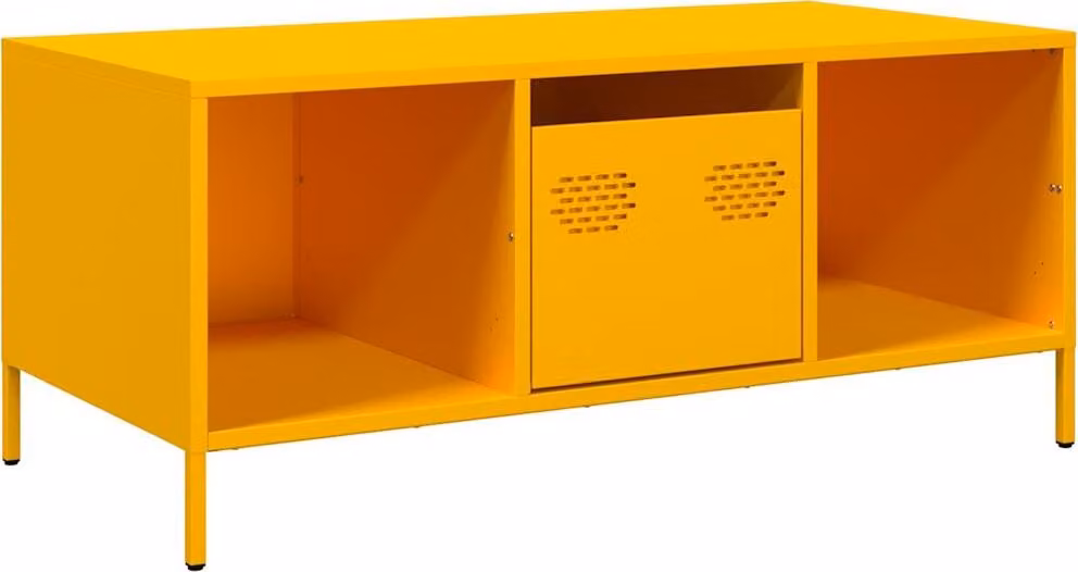 Tavolino Giallo 101,5x50x43,5 cm Acciaio Laminato a Freddo