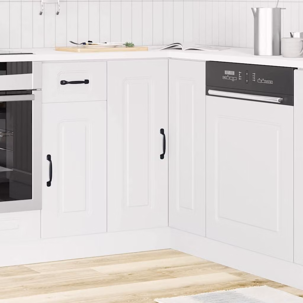 Base mobile ad angolo per cucina Kalmar vidaXL, Bianco, in legno e MDF