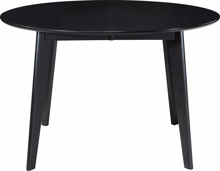Miliboo - Tavolo da pranzo di design rotondo allungabile bianco e legno L120-150 LEENA
