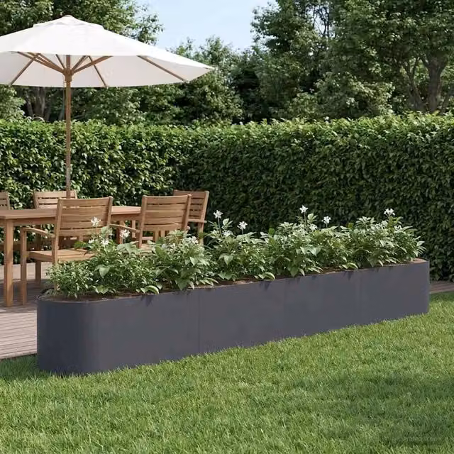 Letto rialzato da giardino vidaXL in acciaio color antracite L: 360 cm, P: 40 cm, H: 40 cm – 1