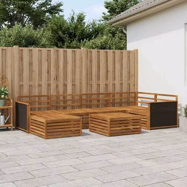Set di divani da esterno 7 pz Naturale 3383582