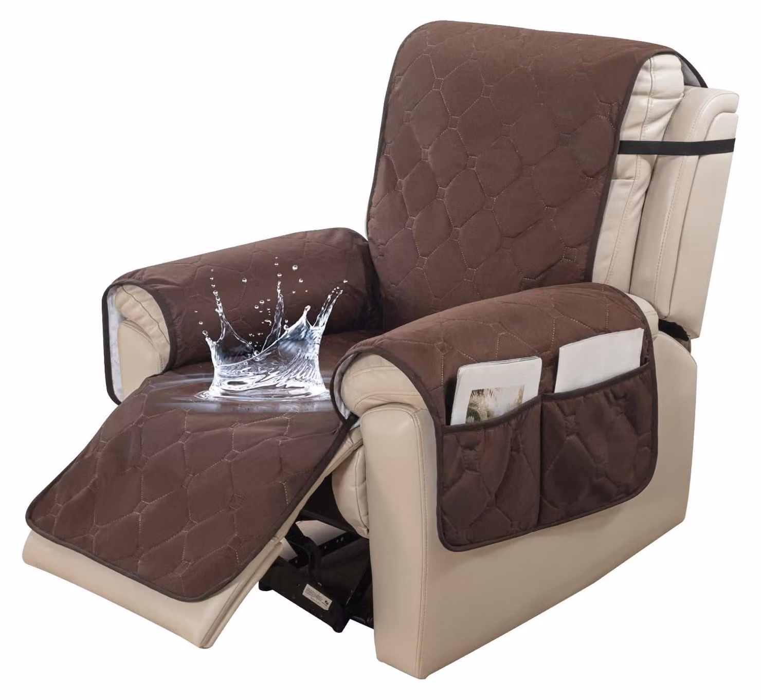 Solidchoice - Copertura impermeabile per poltrona relax, antiscivolo, marrone