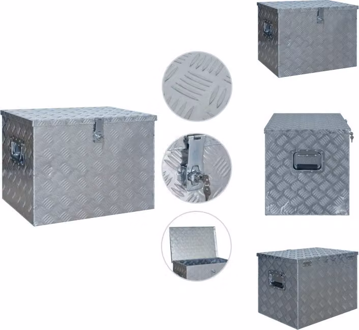 vidaXL Cassetta in alluminio 610 x 430 x 455 mm Argento - Cassette per attrezzi