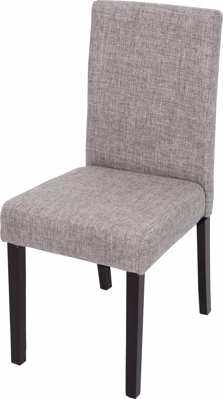 Sedia da pranzo classica e intramontabile | A x L x P 90 x 43 x 56 cm | Altezza seduta 45 cm | Tessuto | Gambe scure | Grigio | Sedia da cucina