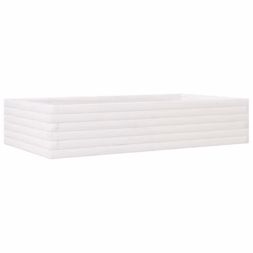 Helloshop26 Fioriera con letto rialzato per piante, fiori, terrazzo, giardino, 110 x 60 x 23 cm, legno di pino massiccio, bianco 02_0037362