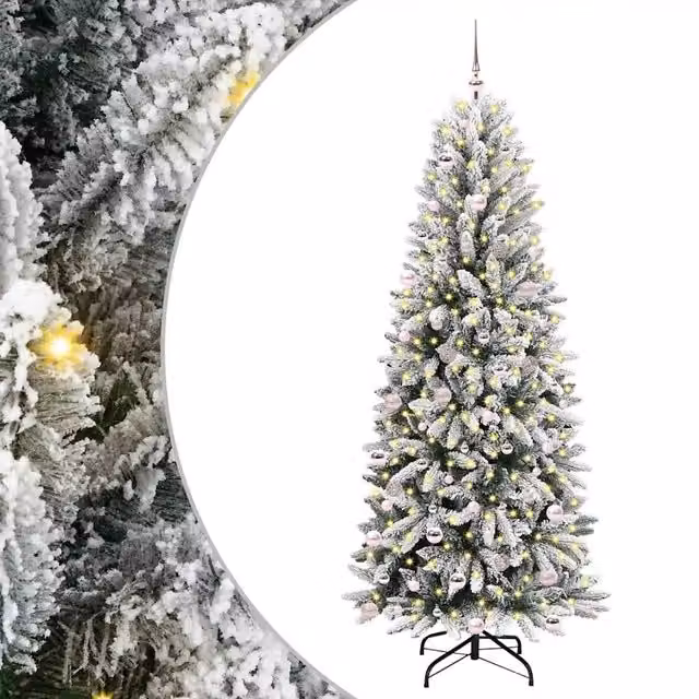 Albero di Natale Artificiale-Albero Natalizio con 300 LED Bianco 240 cm 371198