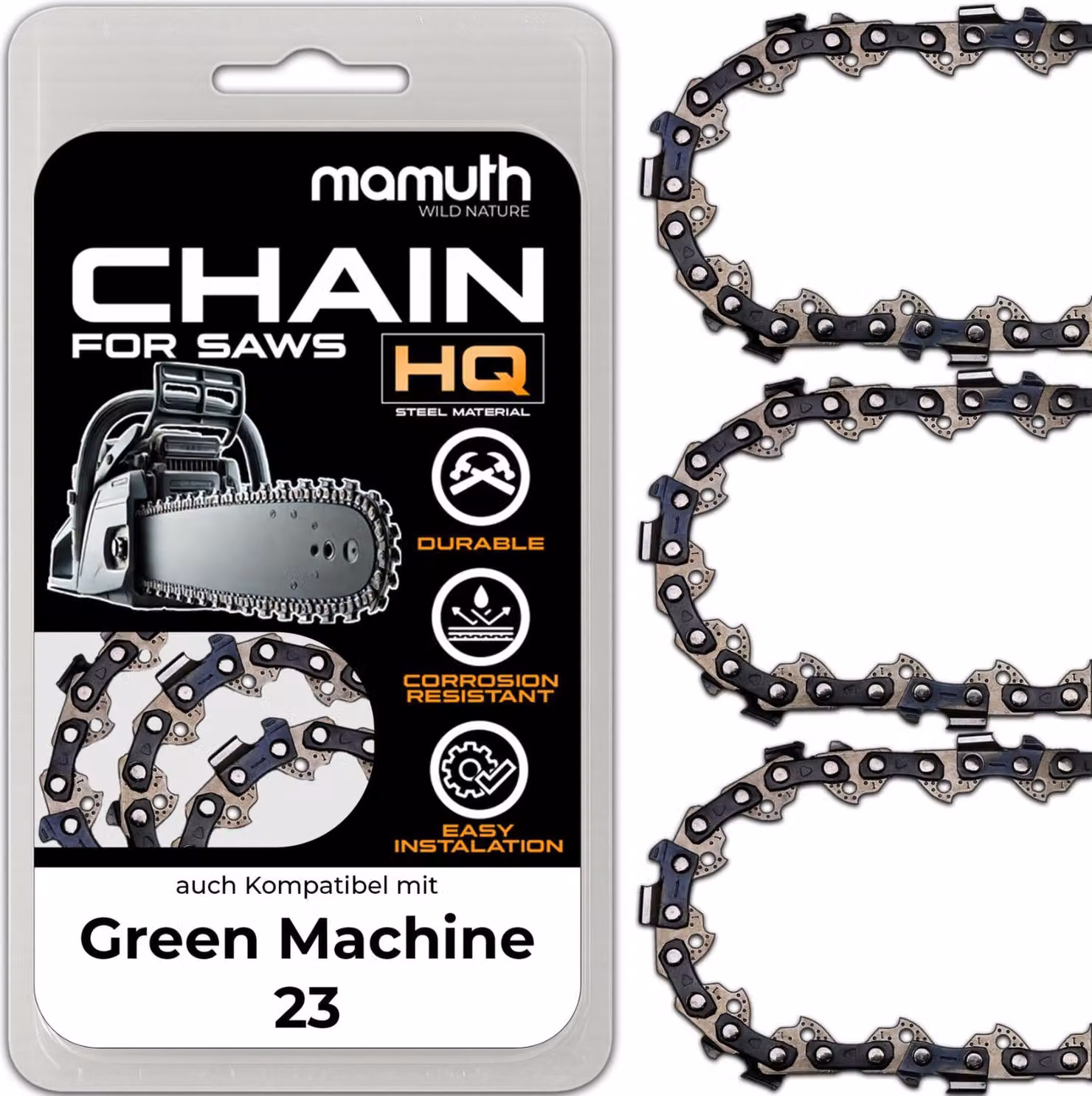 3 catene per motosega 40 cm 1,1 mm 3,8" 57TG per Green Machine 23