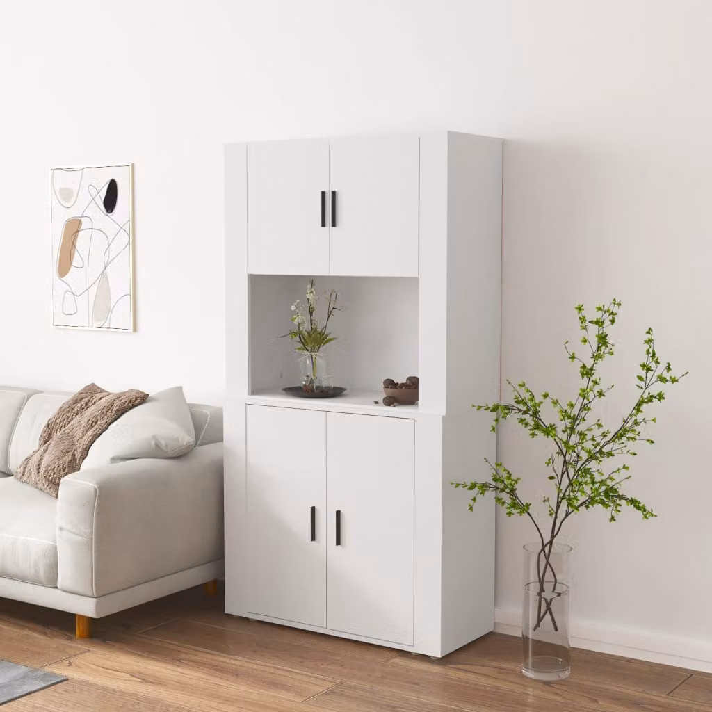 Credenza moderna vidaXL bianca in legno e MDF per soggiorno o sala da pranzo L: 70 cm, P: 33 cm, H: 80 cm