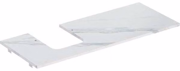 Geberit ONE Plaque de lavabo, découpe à gauche, pour lavabo à poser en forme de coupe, grès cérame, 120x2x47cm, 505.125.00.1, 505.125.00.1