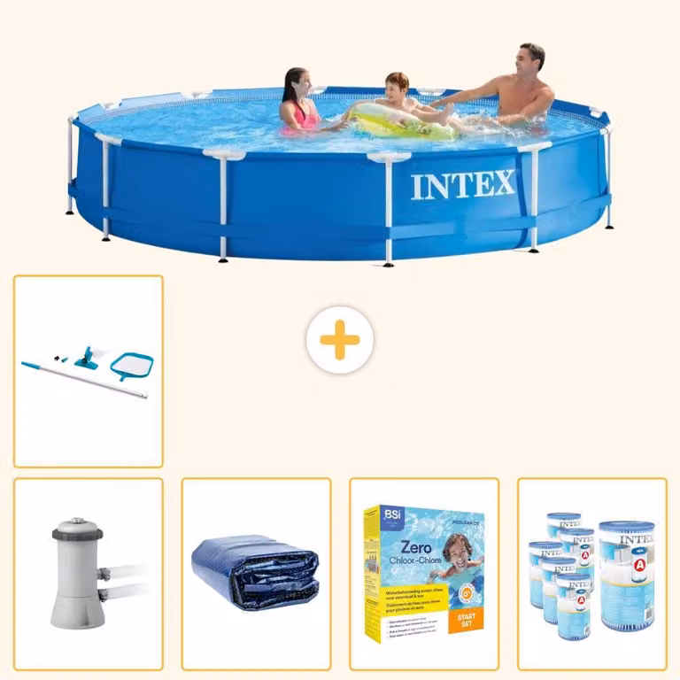 Piscina autoportante rettangolare - 366x76 cm - 6 pezzi - Modello SCB28