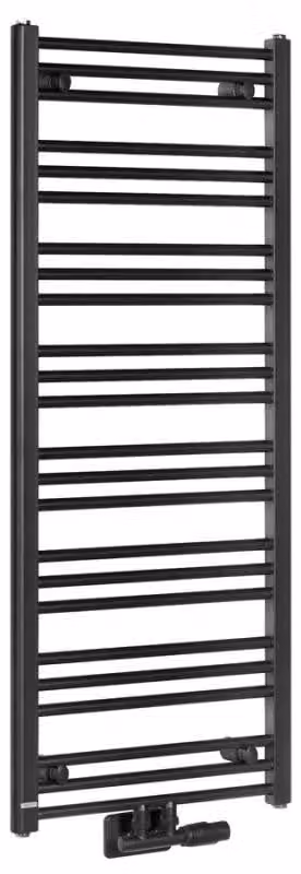 Bruckner ALBRECHT Radiatore da bagno 500x1250 mm, attacco centrale, nero opaco