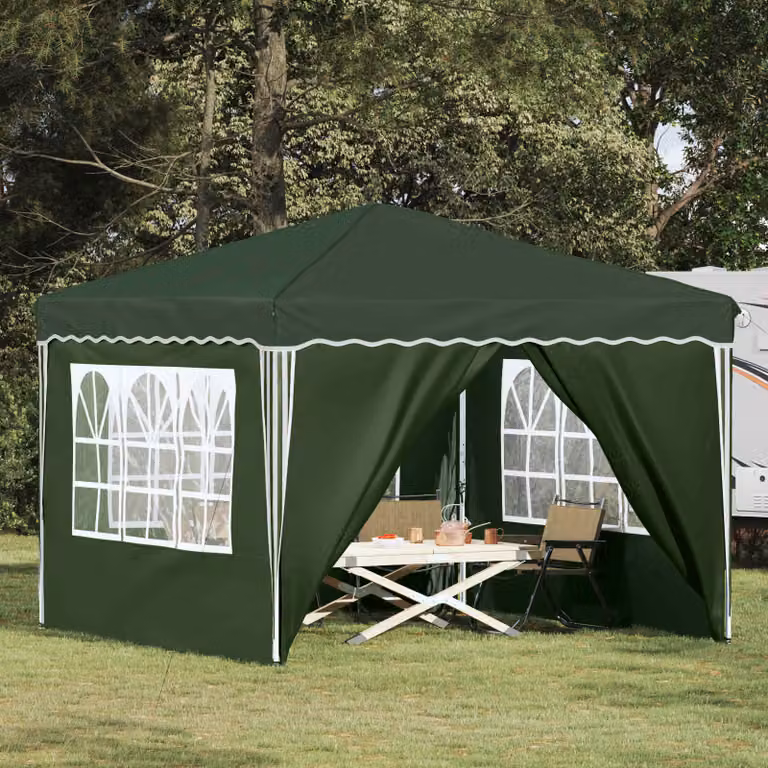 vidaXL Tenda per feste a pop-up verde L: 288 cm, P: 288 cm, H: 245 cm