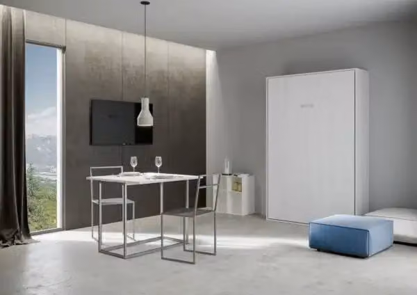 Letto matrimoniale a scomparsa Kentaro Itamoby bianco frassino 140x190 cm