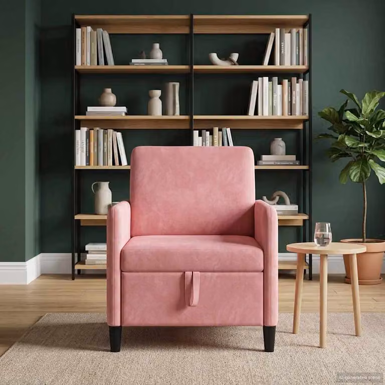 Divano con contenitore vidaXL in poliestere rosa L: 72 cm, P: 78 cm, H: 87 cm
