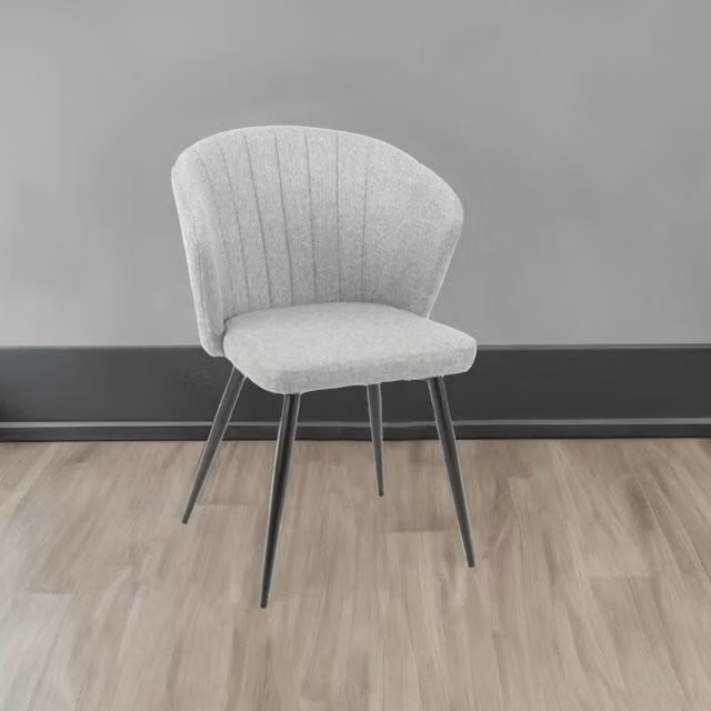Set di 2 sedie Krid in tessuto grigio e metallo nero per soggiorno e sala da pranzo – 1