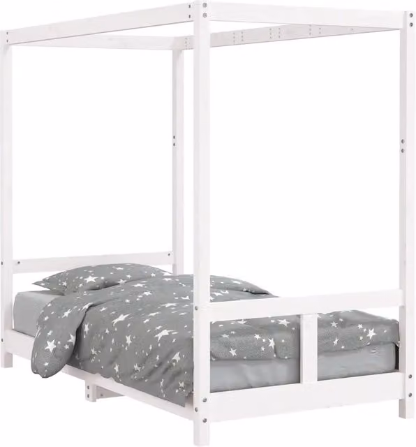 Giroletto per Bambini | Letto Infantile | Lettino Bianco 80x160cm in Legno Massello di Pino